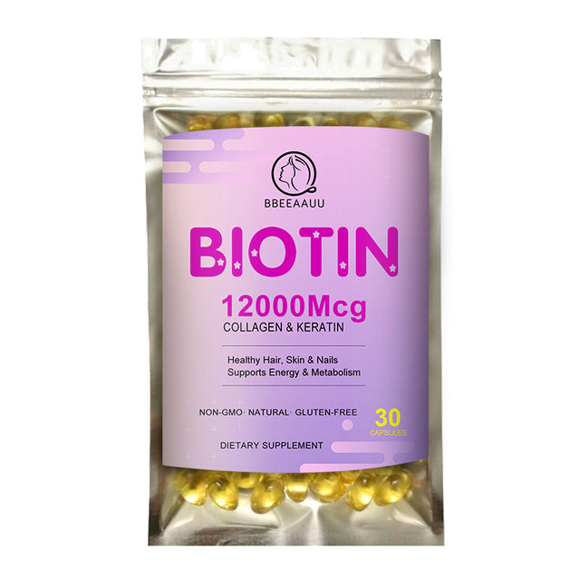 Biotin 12000Mcg pro zdravé vlasy, nehty a pleť