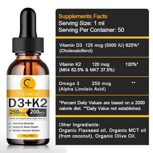 Koncentrované kapky s vitaminy D3 a K2