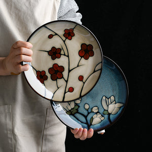 Ručně zdobené porcelánové talíře